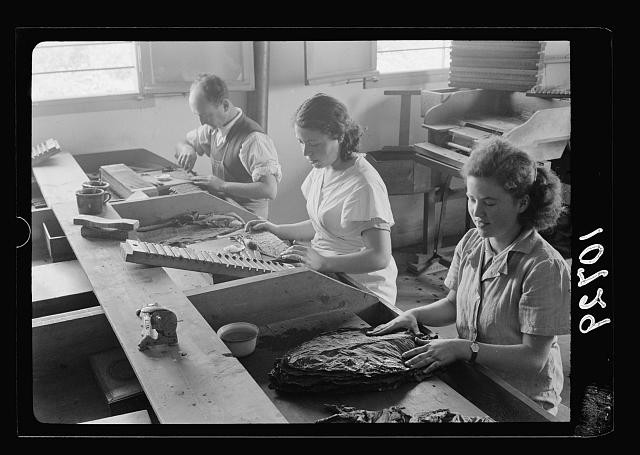 Photo:Kfar Ata Palestine 1939 De Hoas Cigar Factory Cigars Making Workers