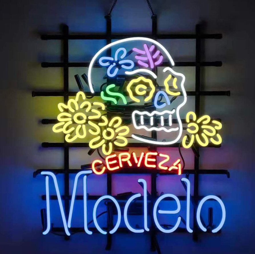US STOCK Modelo Especial Sugar Skull Cerveza Glass 24\