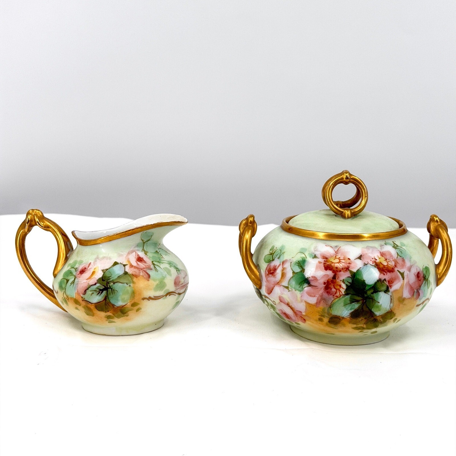 Vintage 1910s Favorite Bavaria Aetna Creamer Sugar Set