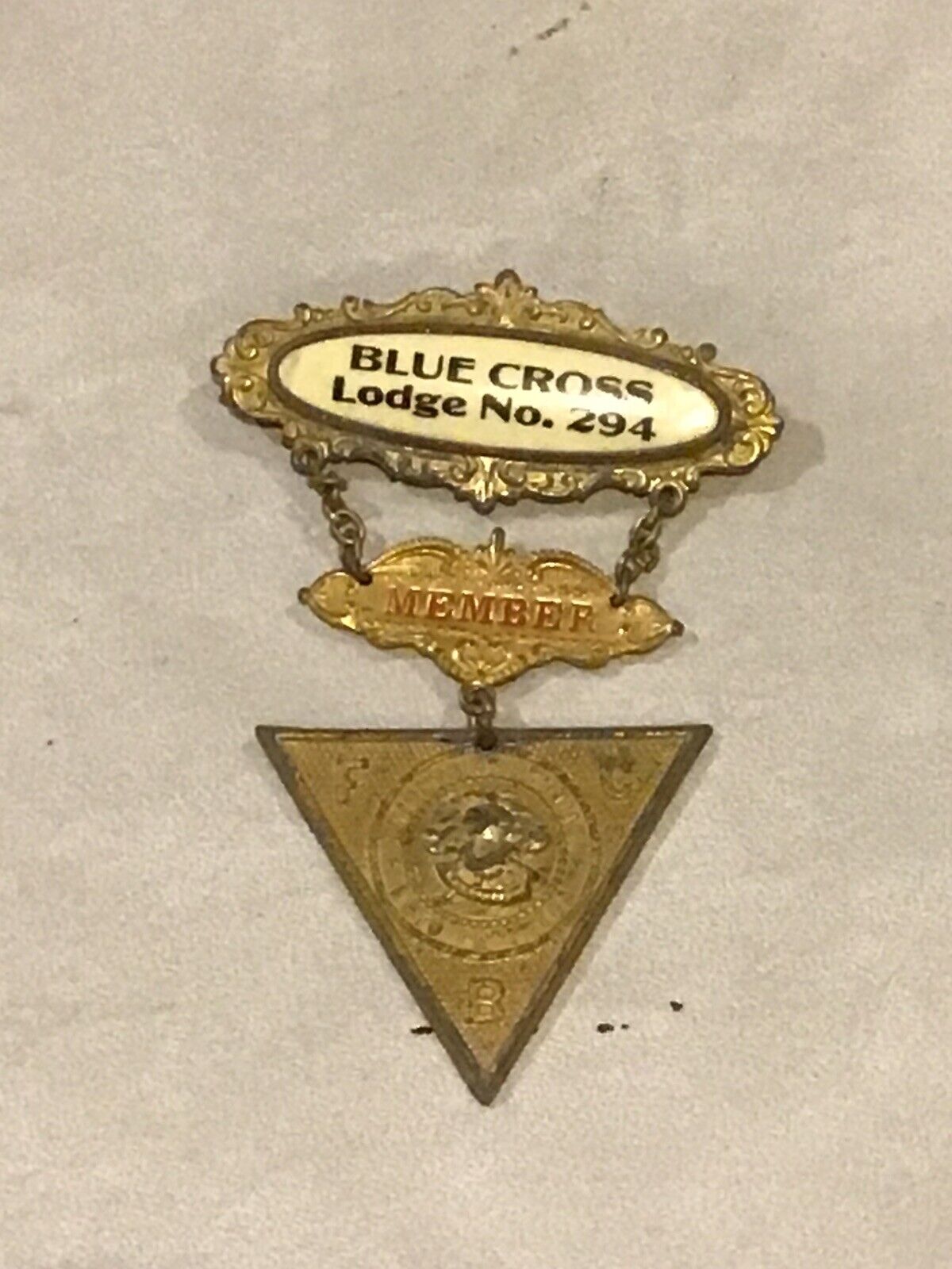 Vintage Knights Of Pythias Member Blue Cross Lodge No. 294 Badge Pin M.C. Lilley