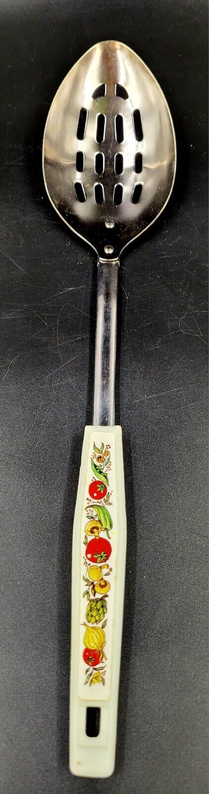 Ekco Slotted Spoon Utensil Spice Of Life Vintage Chromium Plated Made  in U.S.A.