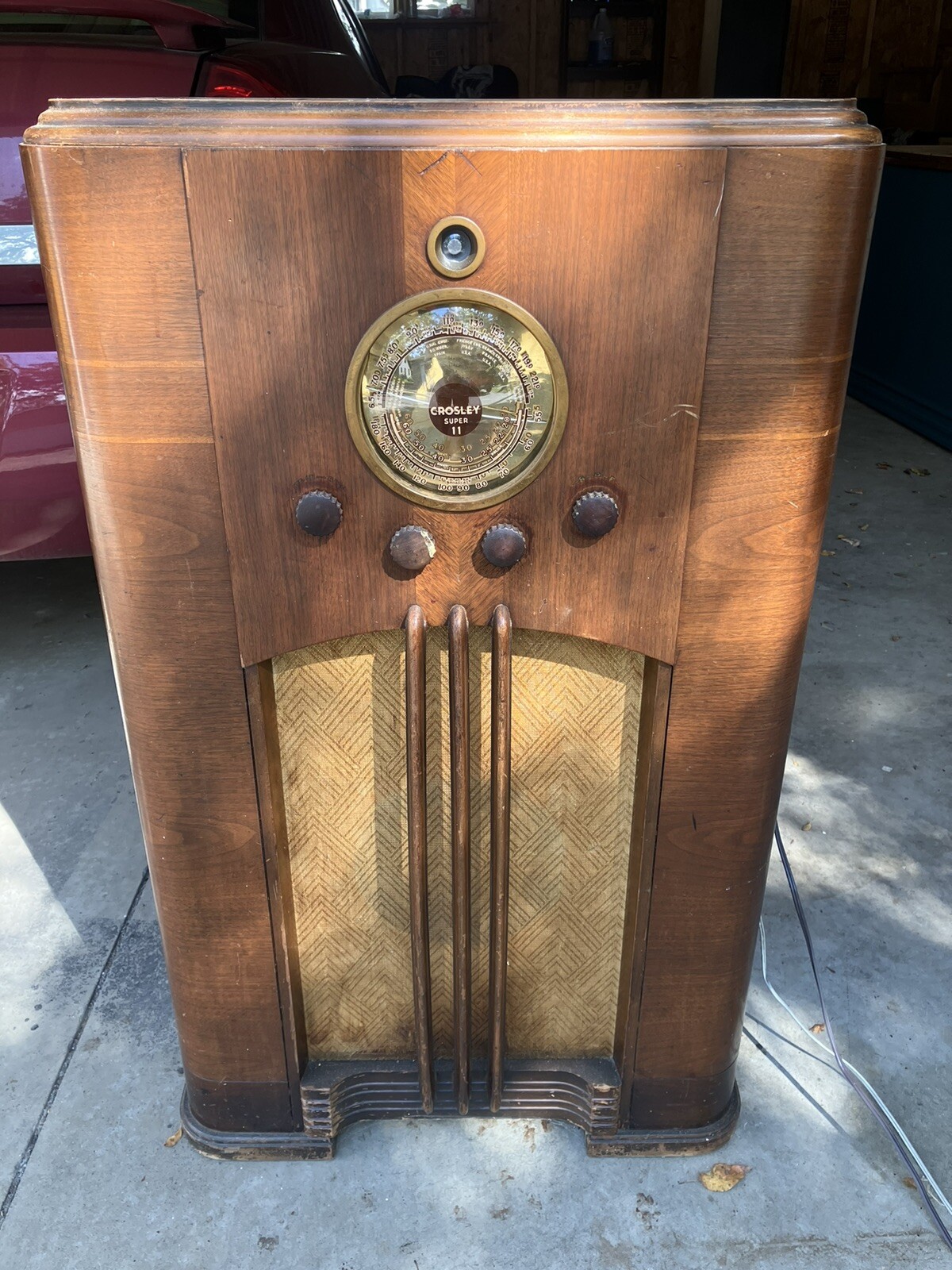 RARE Vintage 1937/38 CROSLEY Super 11 Radio.  Electrolytics Replaced.  Works