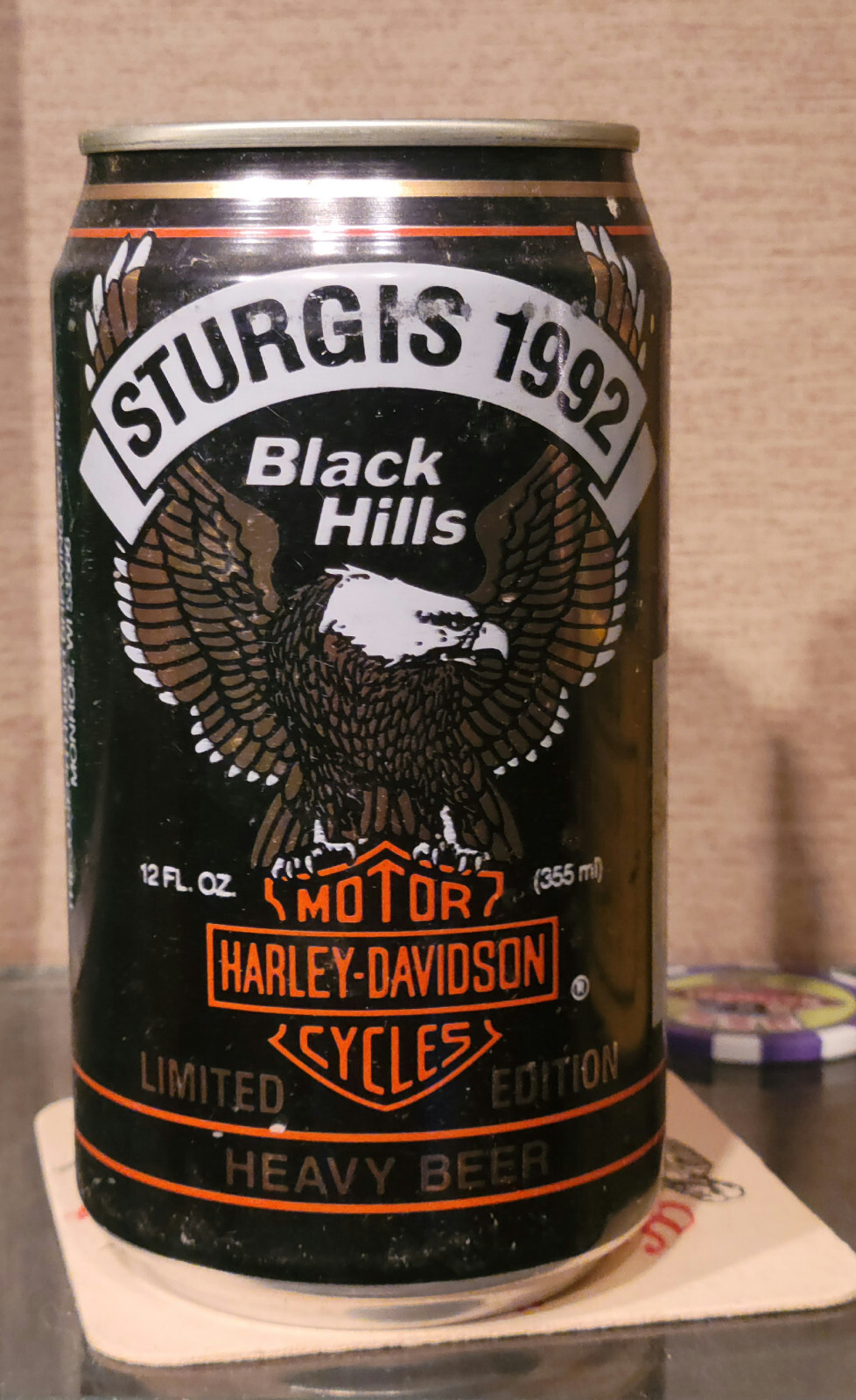 1992 STURGIS HARLEY DAVIDSON MOTORCYCLES  BEER CAN HUBER MONROE WISCONSIN