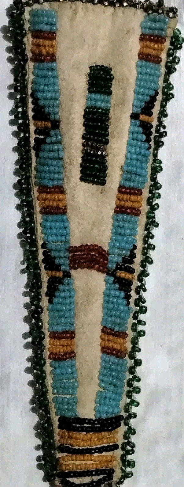 1920's Native American Central Plains Beaded Scissors Case 5x2