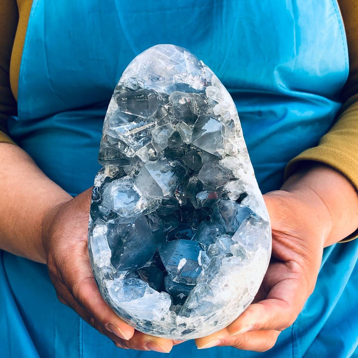 4.48LB  Natural blue crystal cave quartz crystal cave mineral specimen 4473