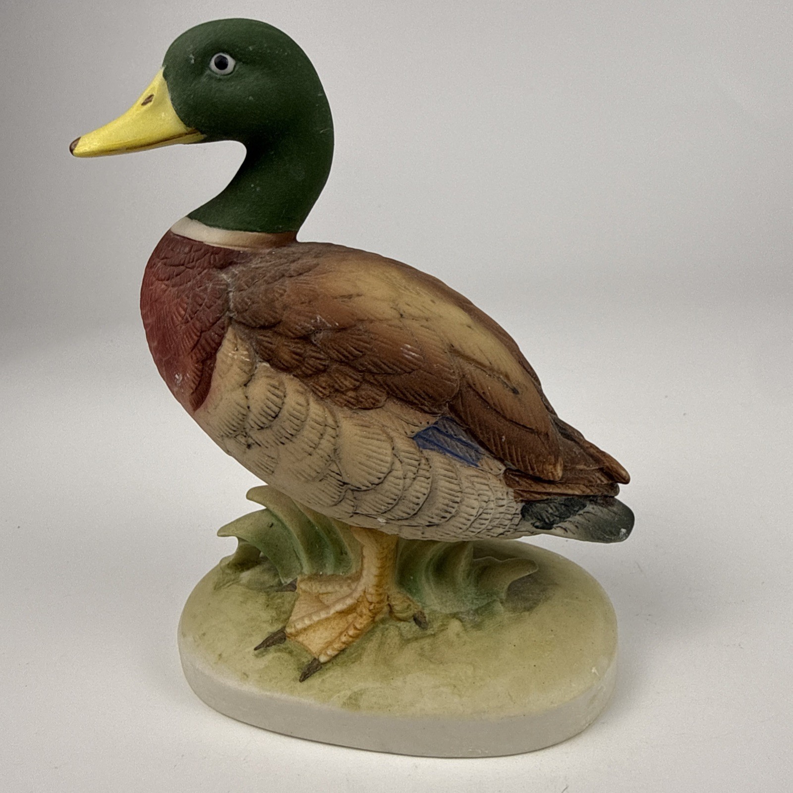 Lefton Mallard Duck Figurine KW214 Hand Painted Porcelain Bisque Bird Statue
