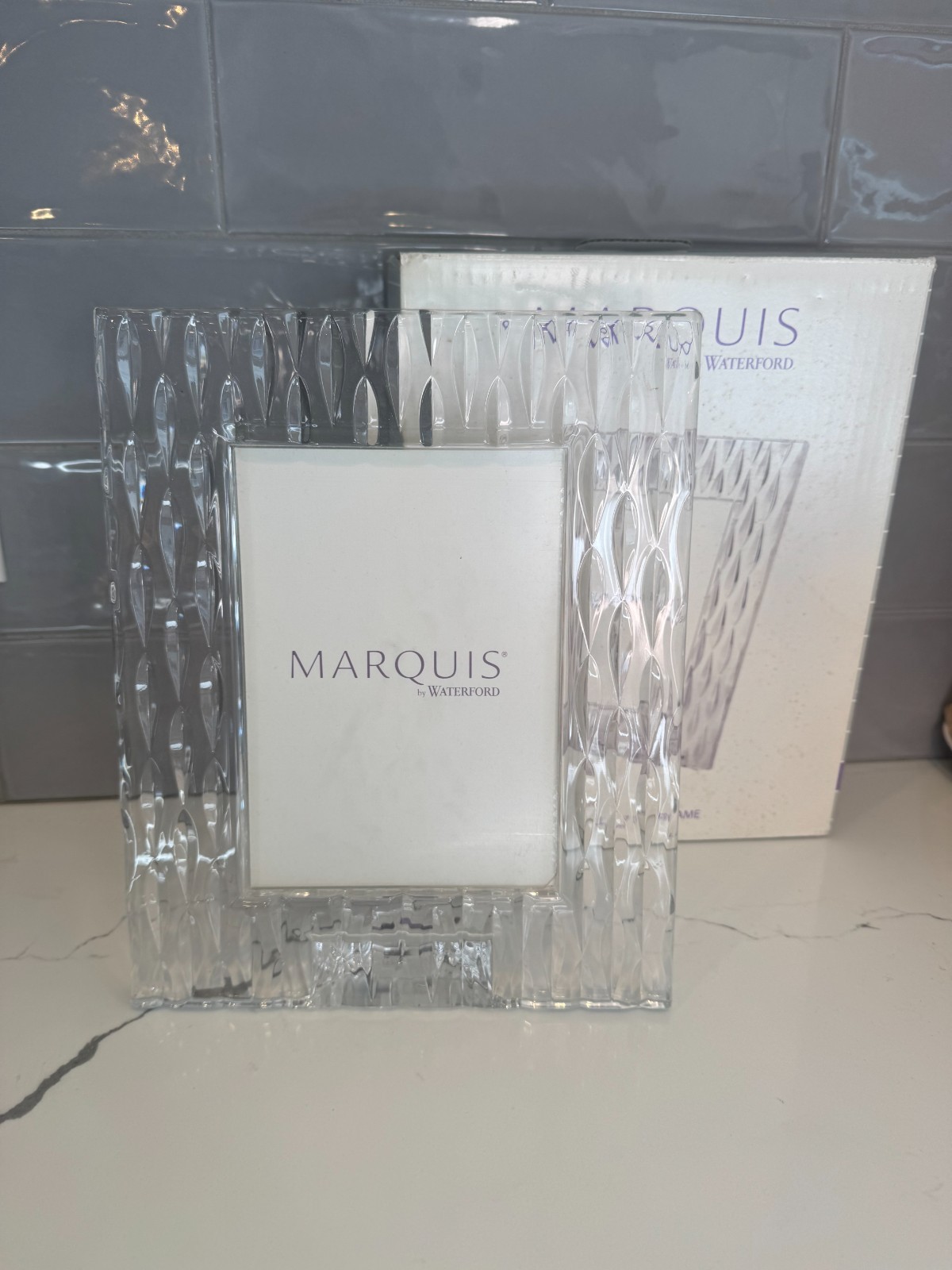 Waterford Marquis Rainfall 5x7 Crystal Picture Frame, Made in Germany, New, Box