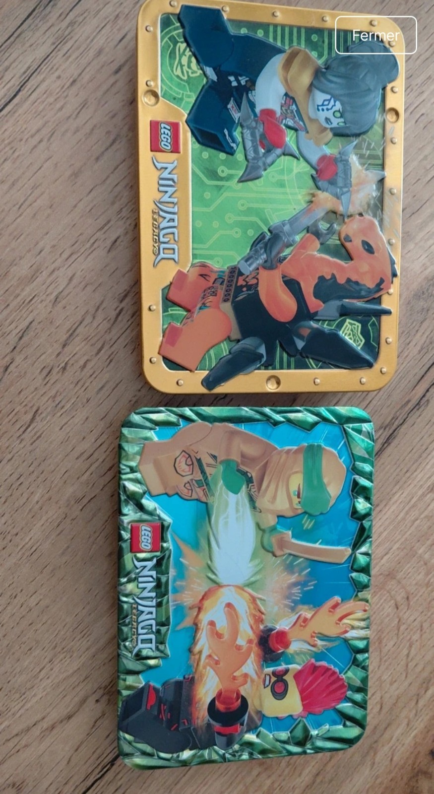 LEGO NINJAGO Lot 2 Metal Tin Boxes Collectible 