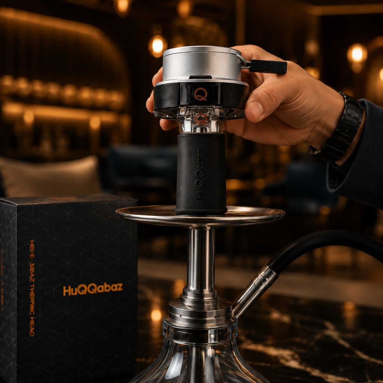BOX HuQQabaz BlackHookah HMD Heat Mangement GLASS