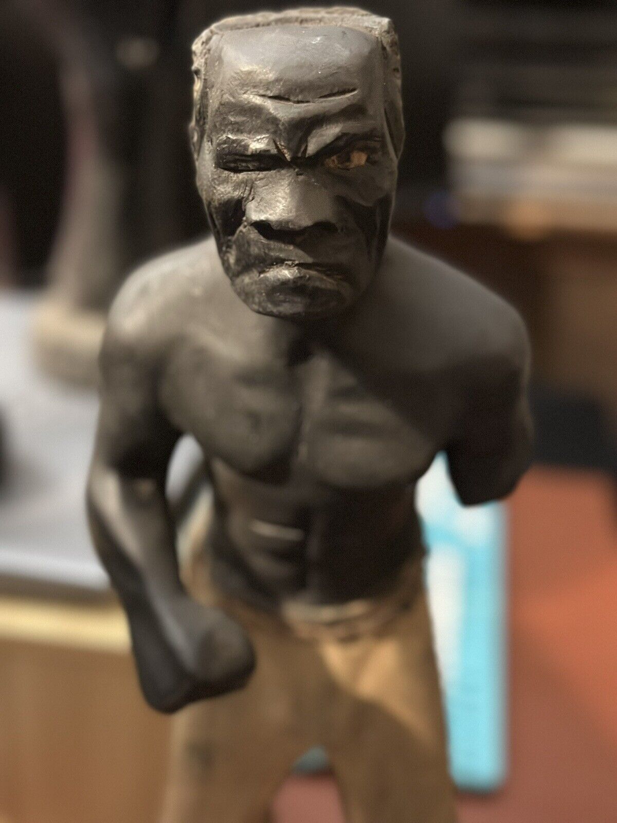 Congo De Madera Figure Afrocuban Wooden Carved Figure. 18” 💥