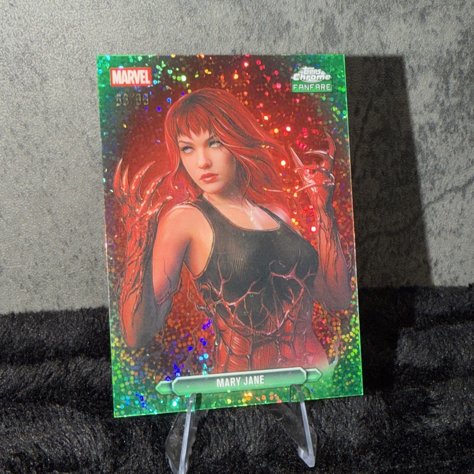 2026 Topps Chrome Marvel Mary Jane Green Sparkle Refractor /99