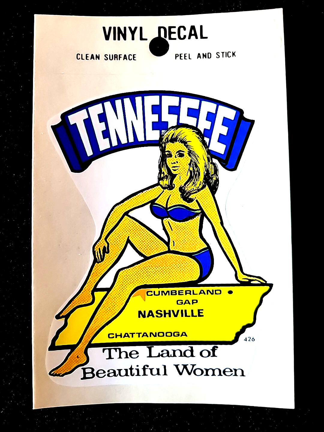 Tennessee Land of Beautiful Women Vintage Travel Souvenir Decal / Window Sticker