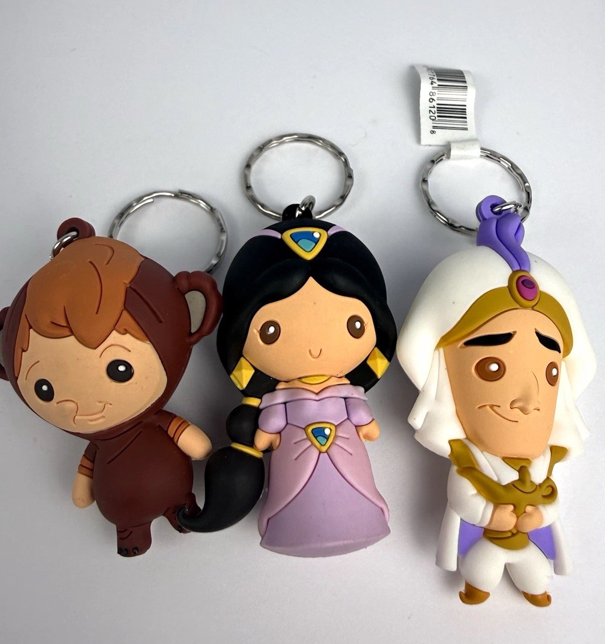 Disney Aladdin Keychain Lot of 3 Abu Jasmine Prince Ali M.I.I. Figural