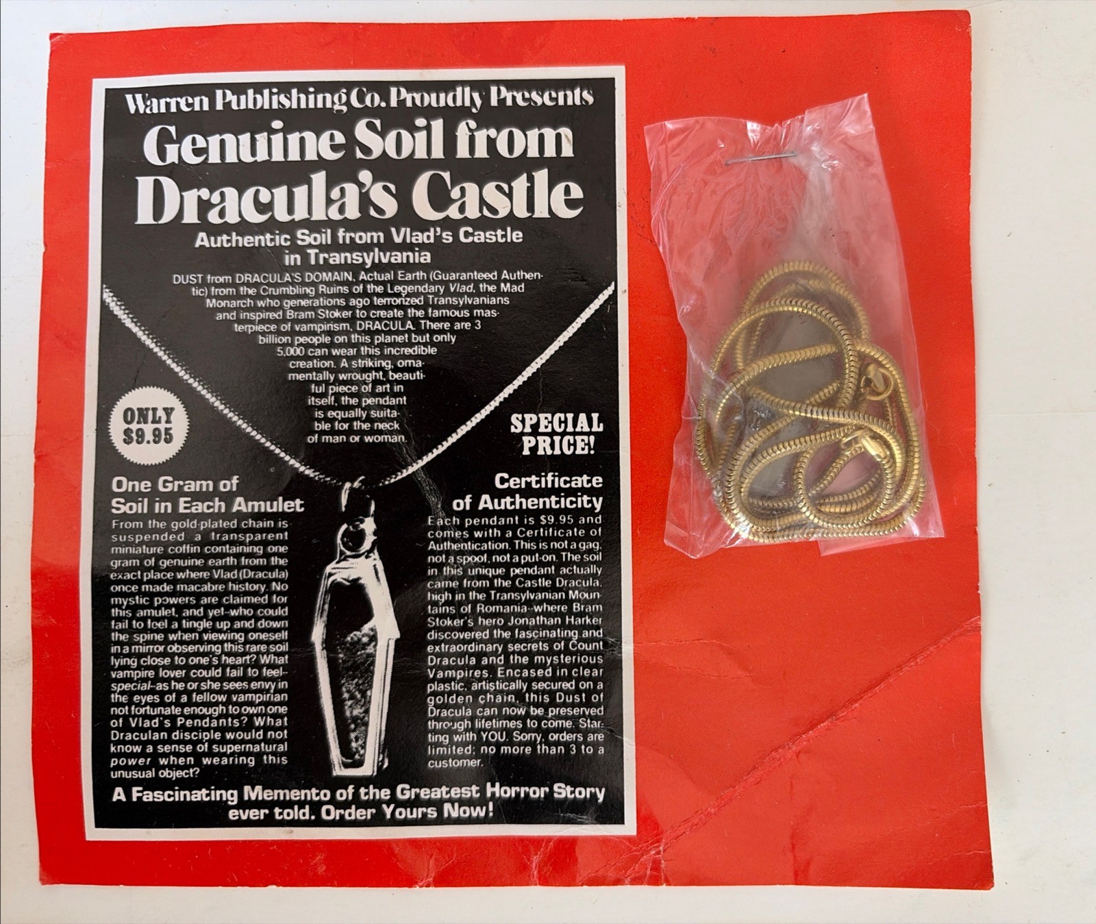 1970s DRACULA’S SOIL Warren Publishing Transylvania Dirt Vlad's Castle Ltd Ed