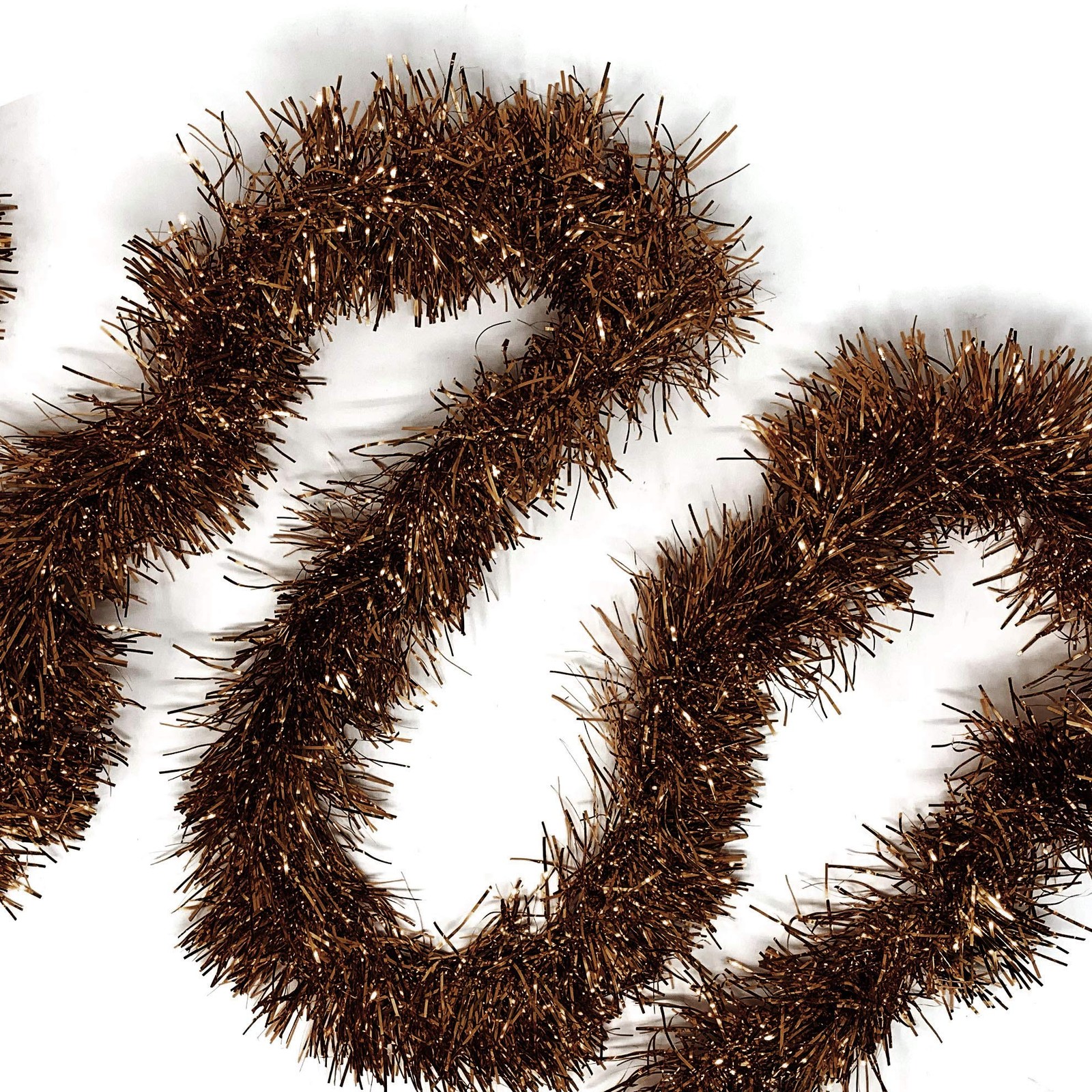 Allgala Brown Tinsel Garland 50ft Christmas Metallic Foil Holiday Decoration