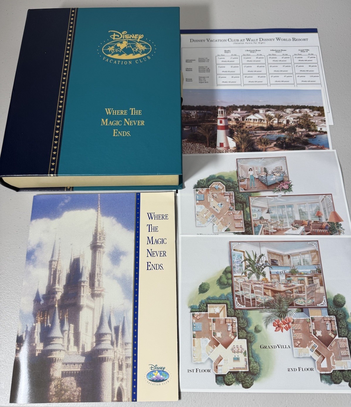1990s Disney Vacation Club Member Binder Booklet W Guide Photos Plans Ultra Rare