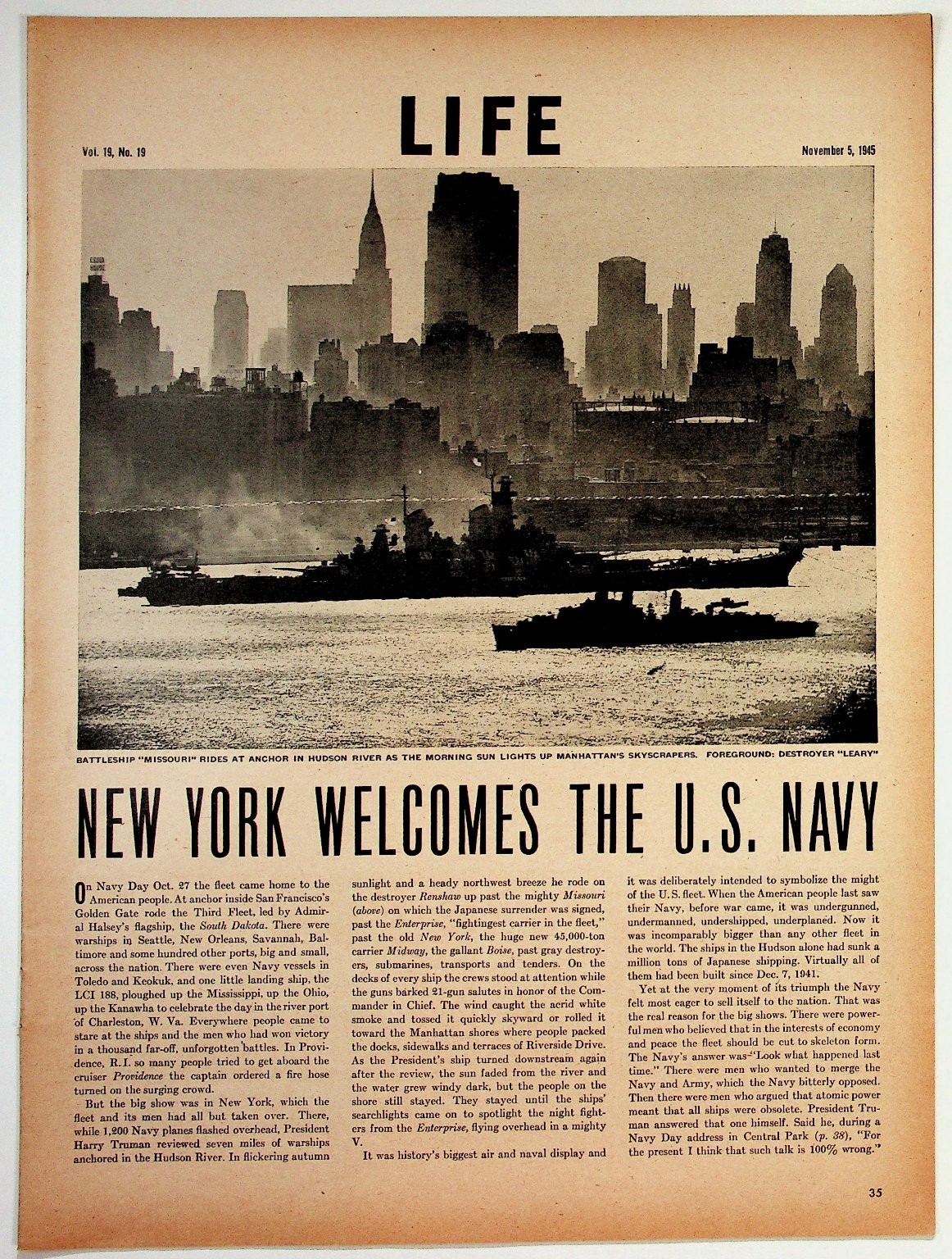 1945 LIFE Magazine Article NEW YORK WELCOMES U.S. NAVY Day WWII Ephemera 1945 LIFE Magazine Article NEW YORK WELCOMES U.S. NAVY Day WWII Ephemera