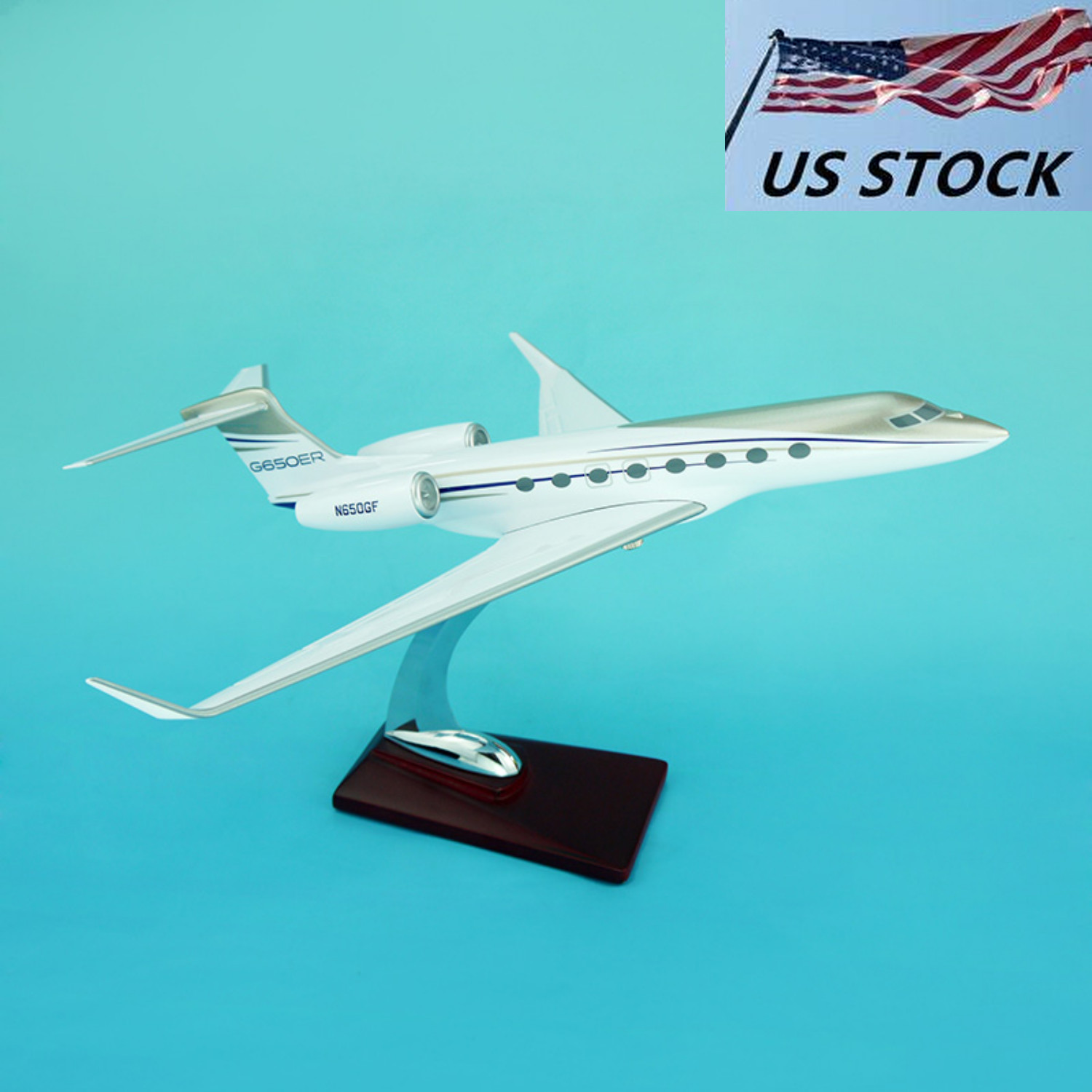 1:100 Gulfstream G650ER Private Jet Model Business Jet Gift Box 32cm/13inches 