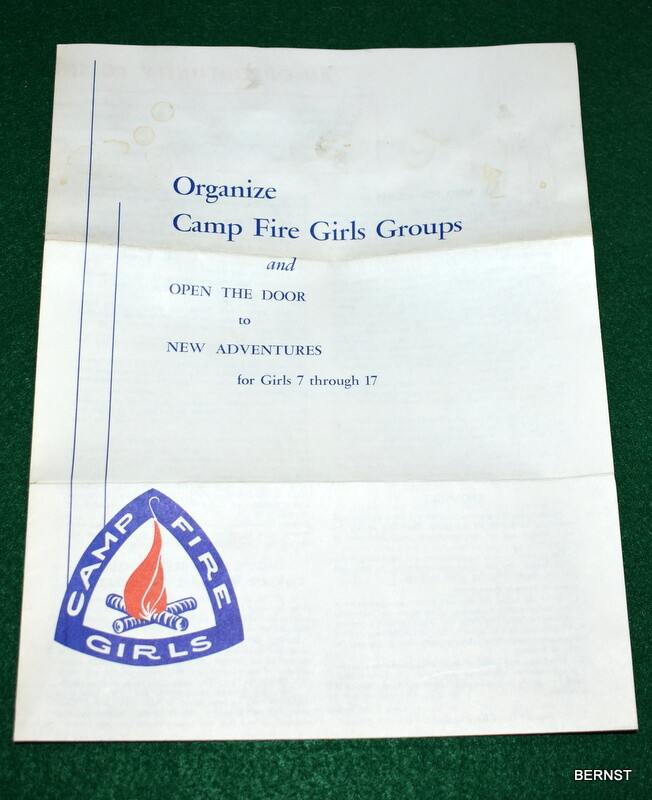  CAMP FIRE GIRLS - 1964 CAMP FIRE GIRLS BROCHURE -  NOT SCOUT