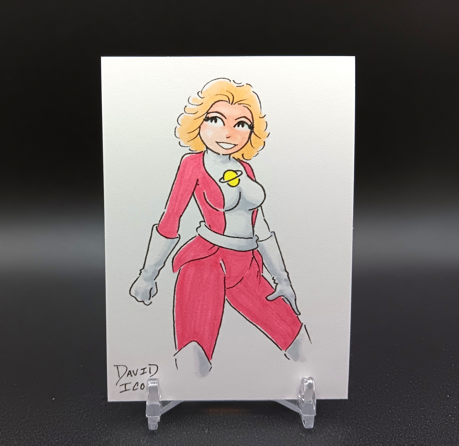 Original SATURN GIRL Artist Sketch Card 1/1 David Icon - PSC - ACEO - ATC Pinup Original SATURN GIRL Artist Sketch Card 1/1 David Icon - PSC - ACEO - ATC Pinup