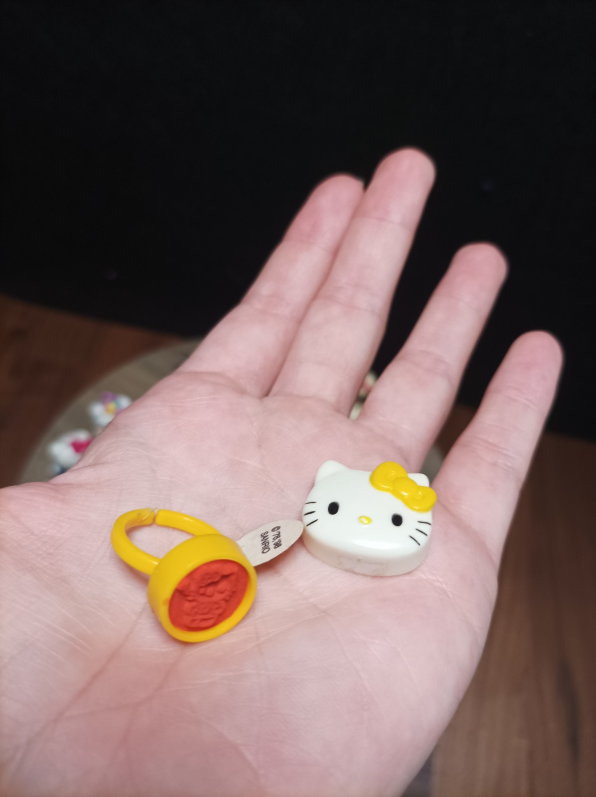 Vintage 1998 Hello Kitty Ring Stamp Sanrio Heisei Retro Y2K Kawaii Unused Mint