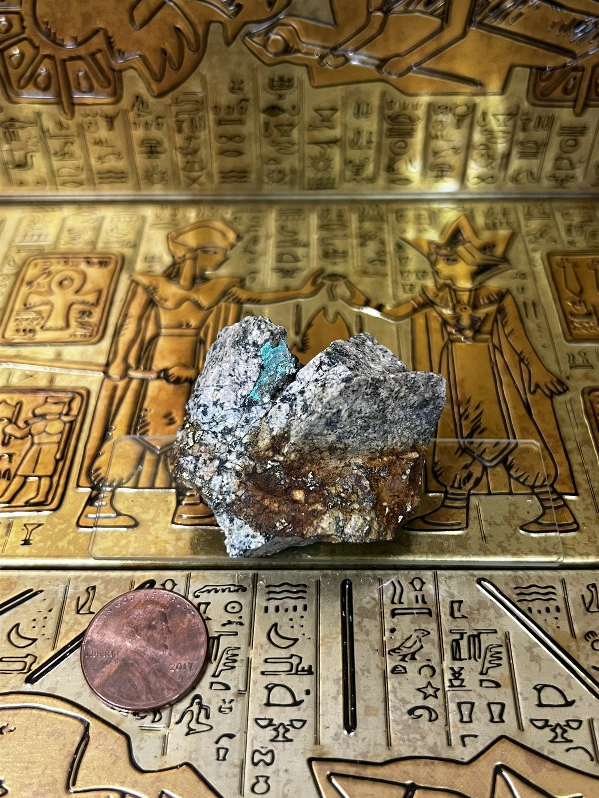 35g Antique Nevada Gold Mine Ore - Raw Turquoise Chrysocolla & Pyrite Crystal