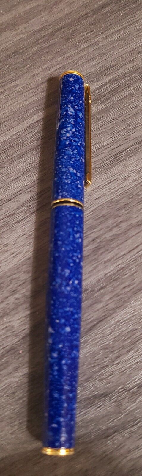 Diplomat W. Germany Ballpoint Pen W/Blue Marble Barrel/Gold Trim