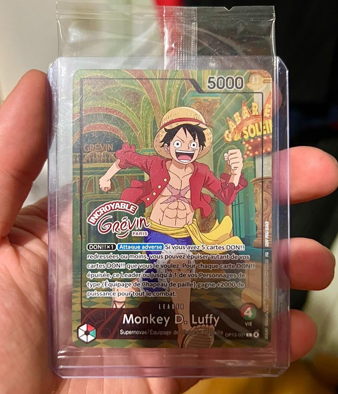 IN HAND One Piece Card Game Monkey D. Luffy OP13-001 PROMO Grévin Museum SEALED