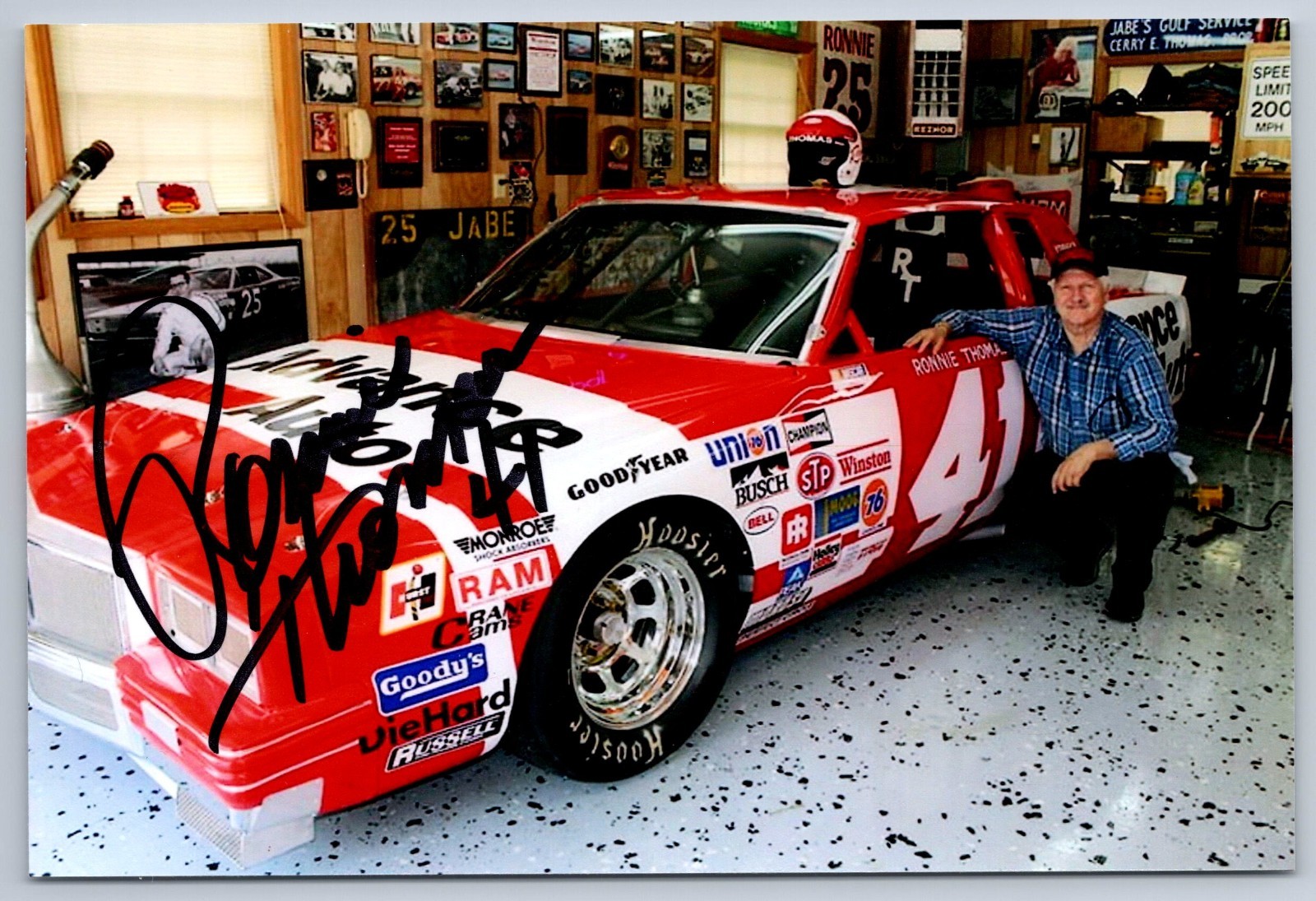 Ronnie Thomas Hand Signed Photo - Auto Racing