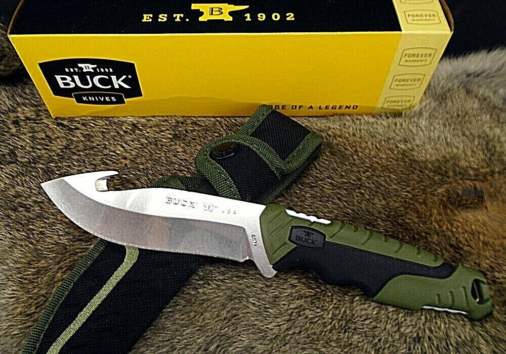Buck Knife Large Pursuit Fixed Blade Gut Hook 420HC USA # 657 # 11890