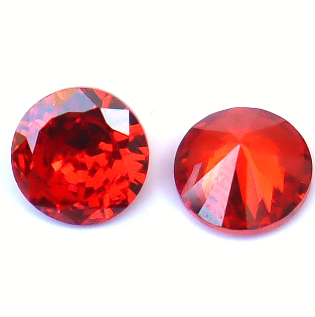 Round Orange Sapphire Pair  2.75 Ct Certified Loose Gemstones 2 Pcs