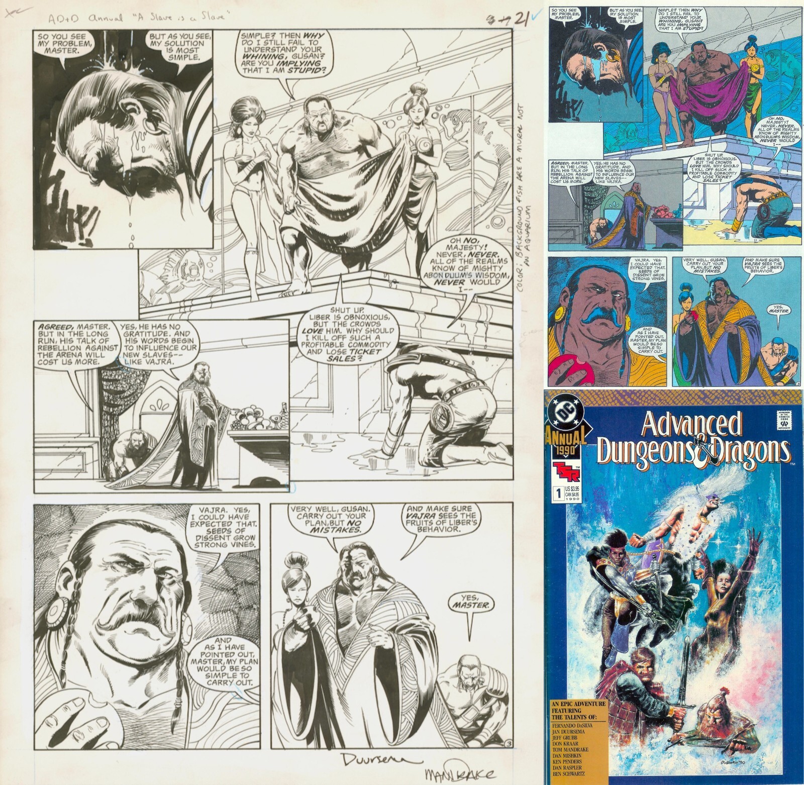 Jan Duursema & Tom Mandrake SIGNED Original TSR AD&D Annual #1 Comic Art Page