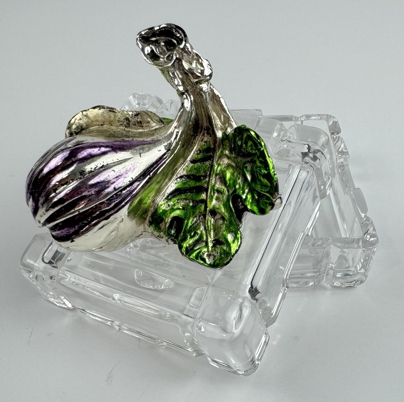 Vintage KRiSA Italy Crystal Fig Trinket Jewelry Box