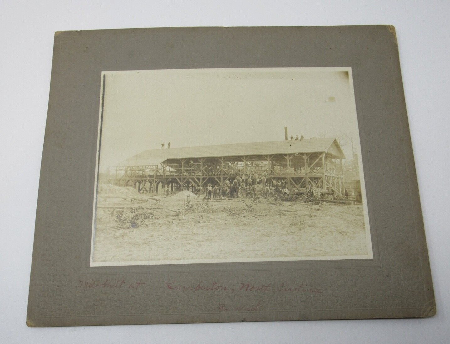Lumber Mill Lumberton North Carolina Cabinet Photograph 1890s RARE LARGE