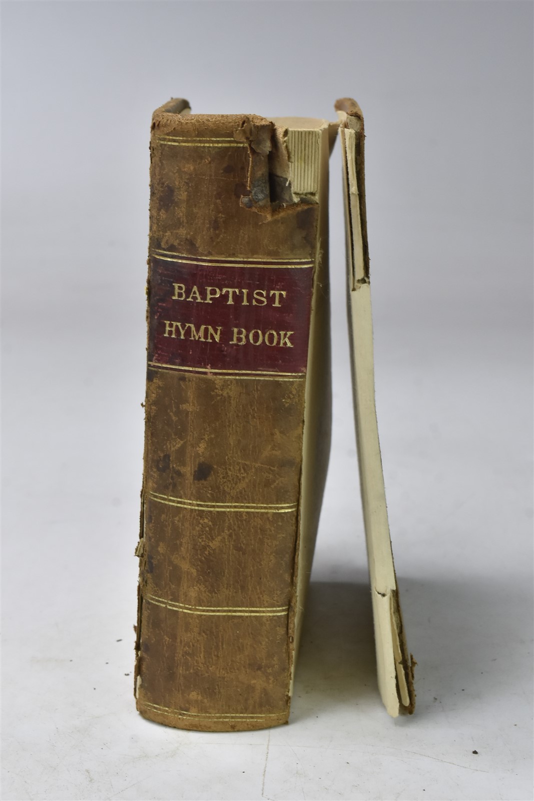Antique 1871 THE BAPTIST HYMN BOOK LEATHER COVER BIBLE & PUB SOCIETY #09386