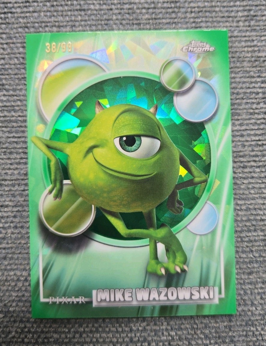 2026 Topps Chrome SAPPHIRE Monsters Inc. Mike Wazowski Green Refractor /99
