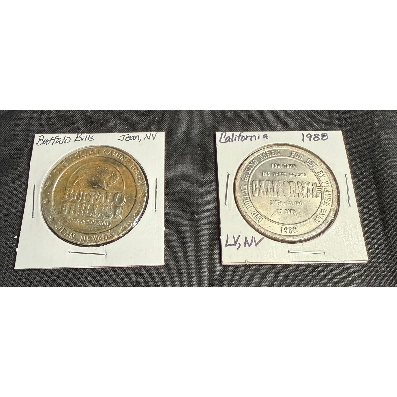 Vintage Nevada Casino $1 Gaming Tokens Buffalo Bills Jean & 1988 California LV
