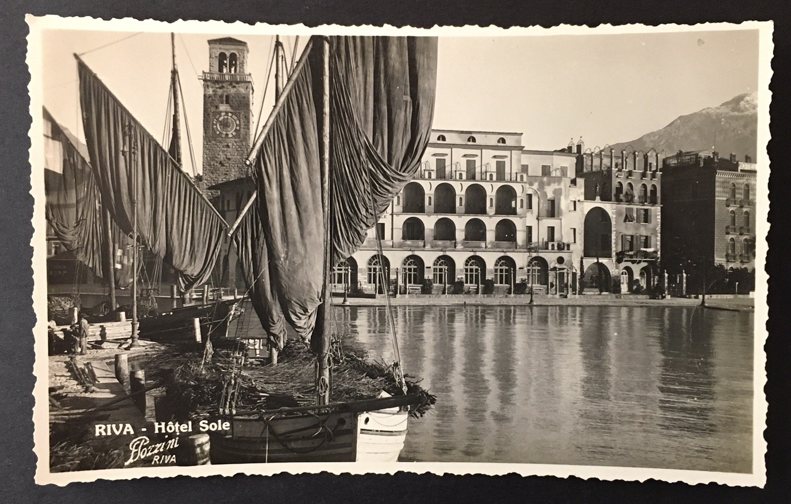 RPPC Italy Riva Hotel Sole Real Photo Postcard 1931 Beautiful Detail