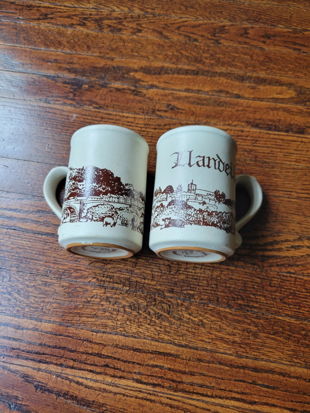 Laugharne Pottery Llandeilo Handmade Stoneware Mug Vintage Set Of 2 Rustic Laugharne Pottery Llandeilo Handmade Stoneware Mug Vintage Set Of 2 Rustic