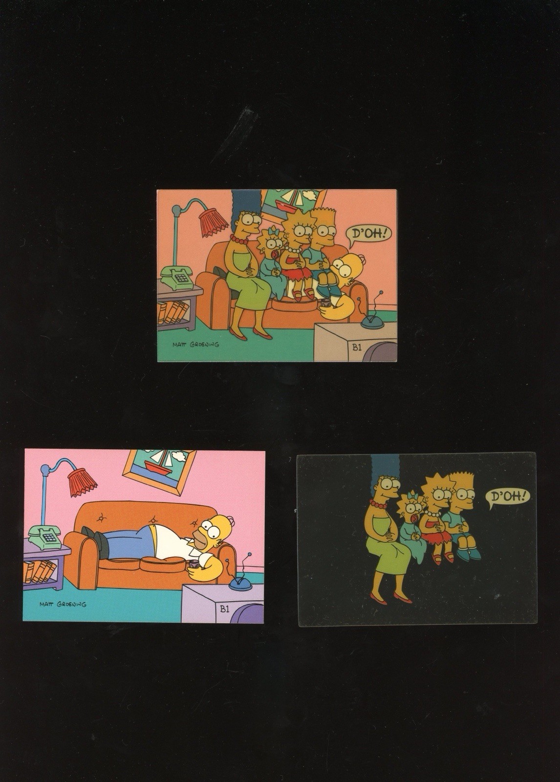 1993 SKYBOX * THE SIMPSONS SERIES 1 PROMO CARD SET B1 & C1 RARE * COUCH SET 