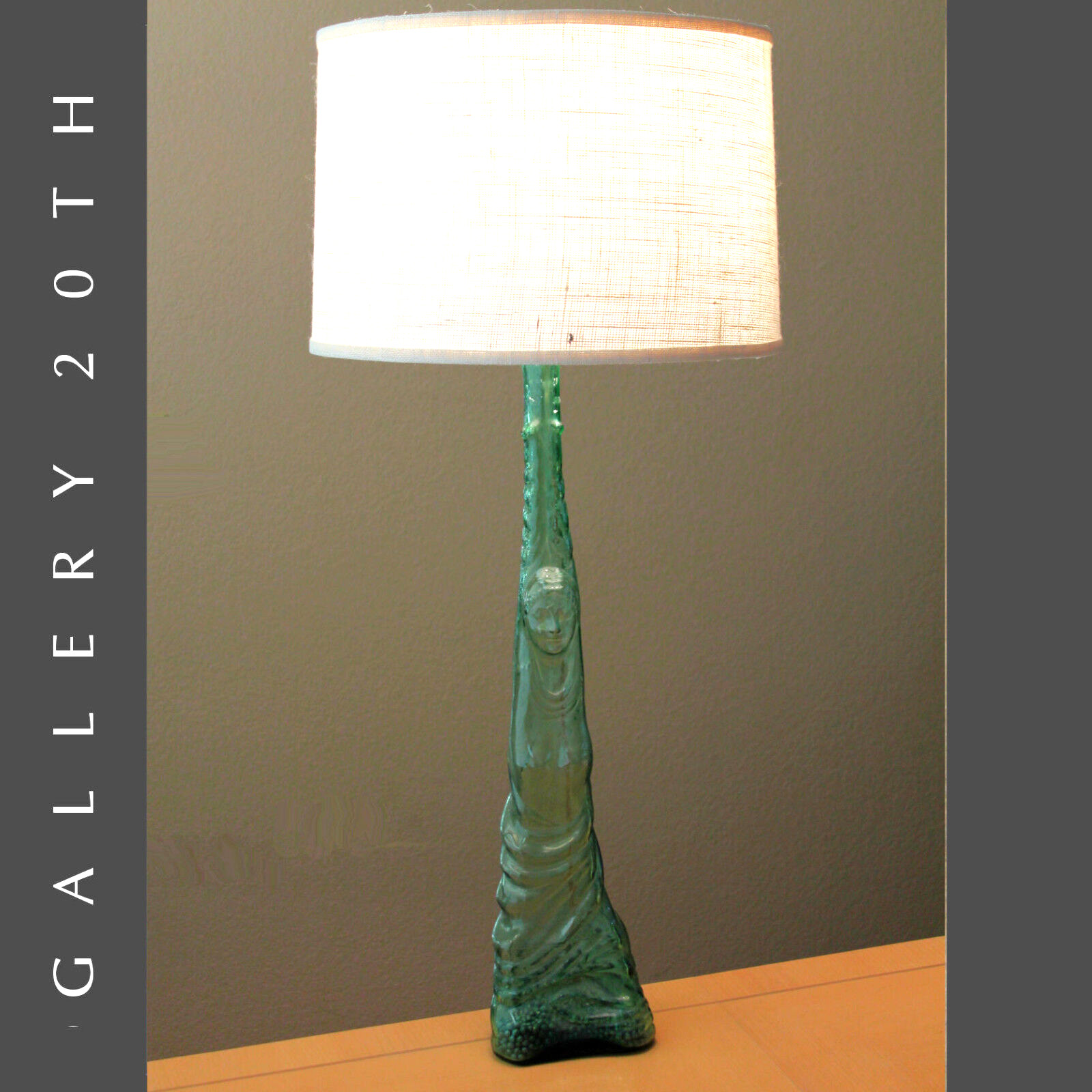 WOW ITALIAN FIGURAL WOMAN GLASS ORIG ART DECO LAMP VTG MID CENTURY MURANO 60S