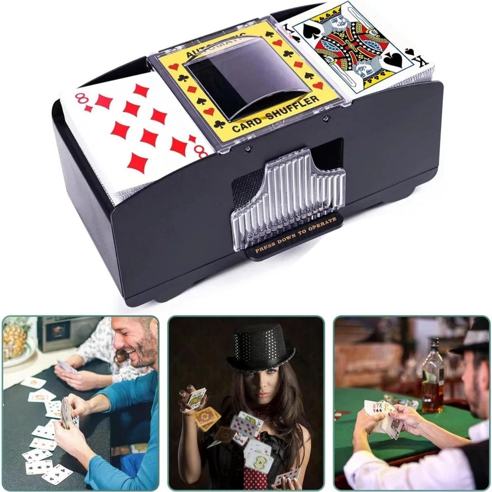 2 Deck Automatic Card Shuffler Poker Cards Shuffling Machine Casino Playing Game