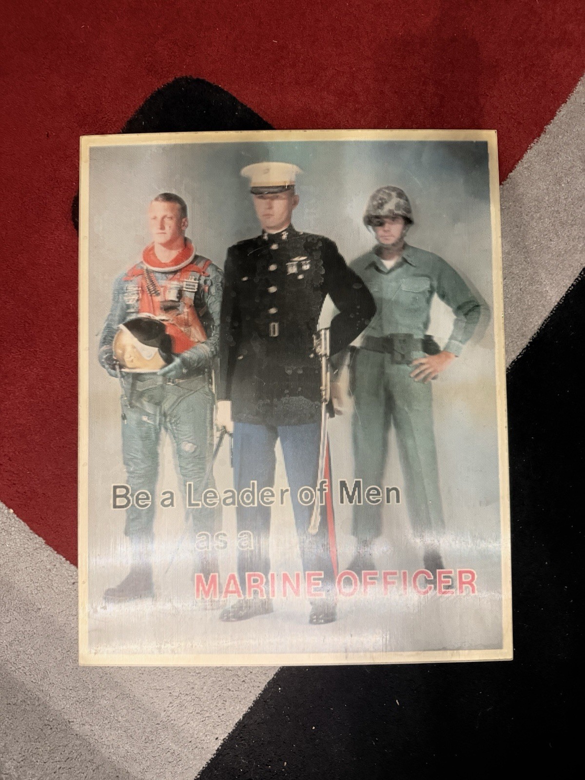 Vintage 1970s Vari-Vue 3D Lenticular USMC Marine Corps - Be a Leader of Men
