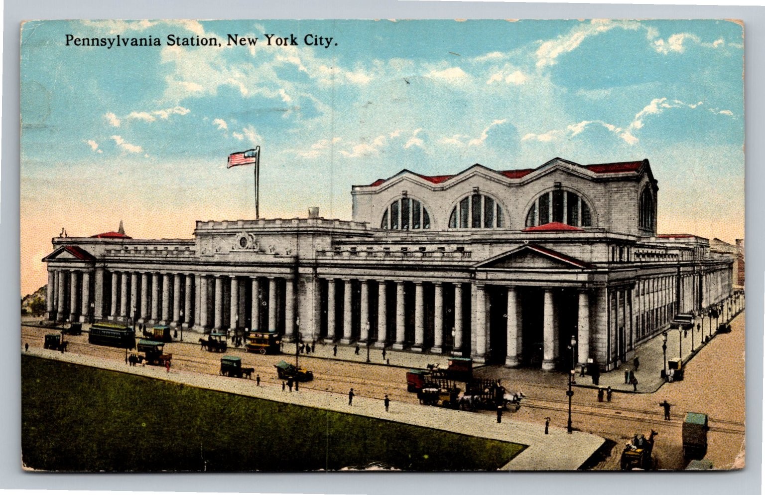 Vintage Pennsylvania Station NYC Postcard 1919 Penn Station Architecture