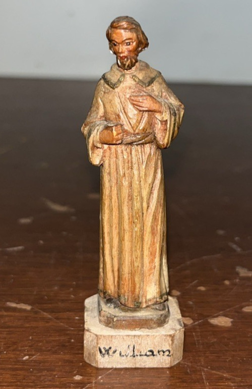 Anri Wood Carved St William Statue 3.5”
