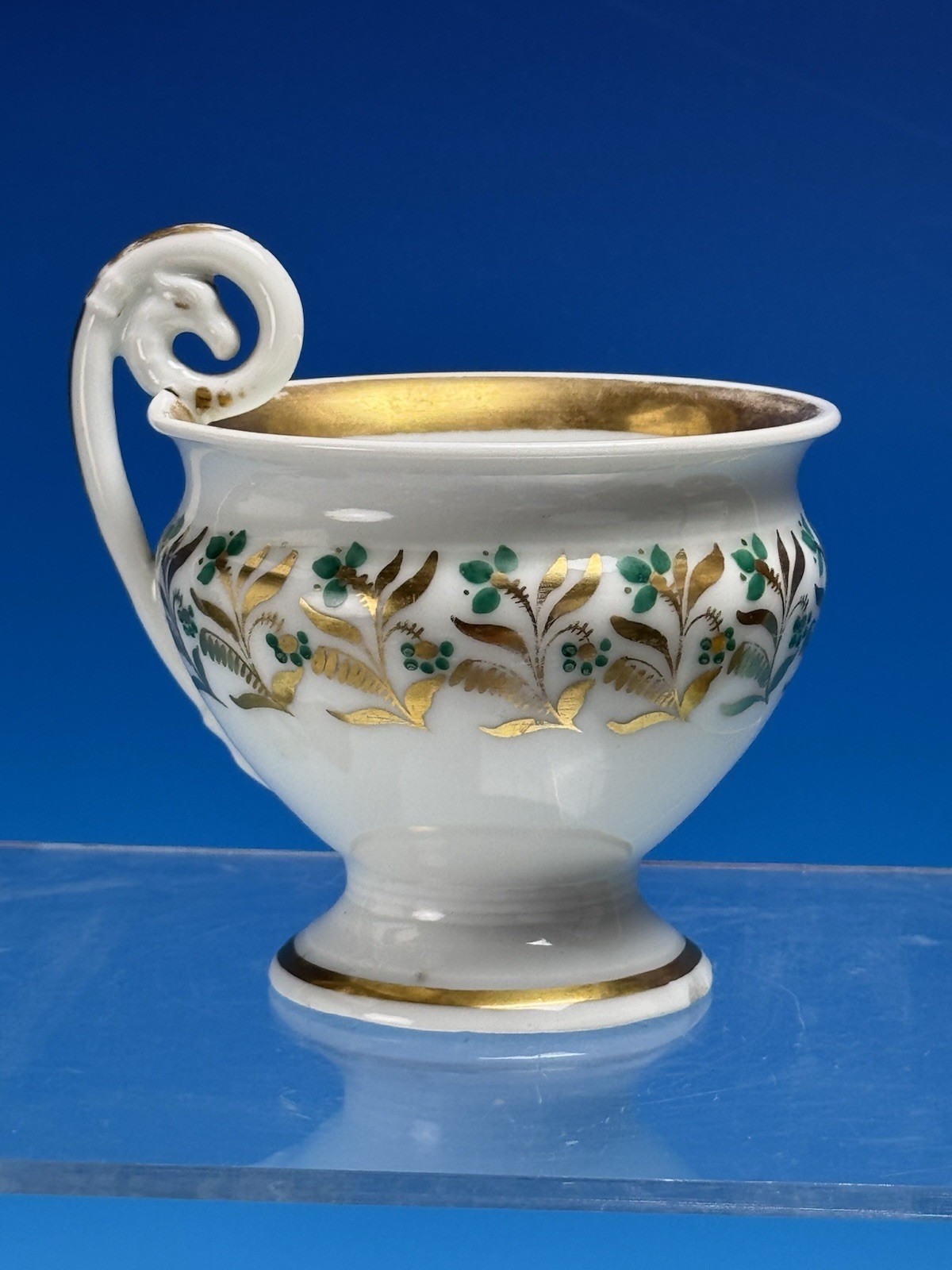 Huge Antique Tucker & Hemphill American Porcelain Eagle Handle Cup Philadelphia