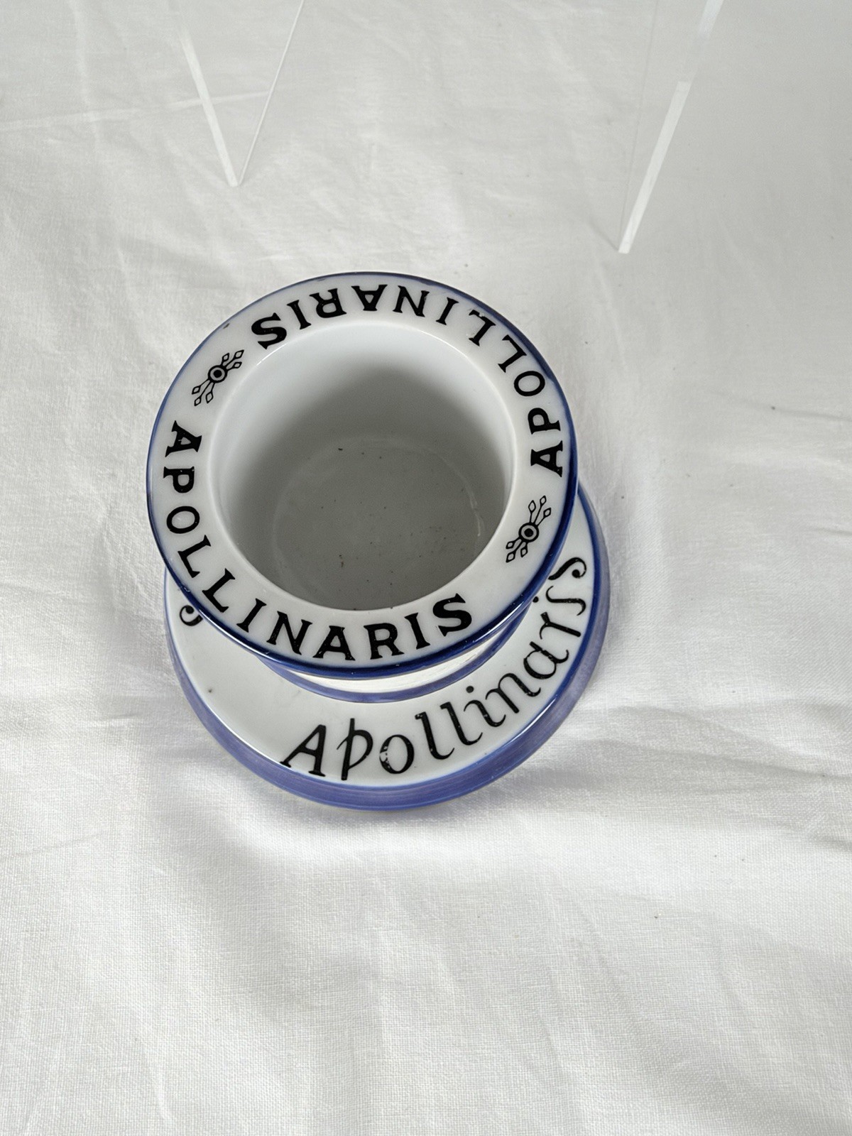 Vintage Apollinaris French Ceramic Breweriana Advertising Match Holder Striker