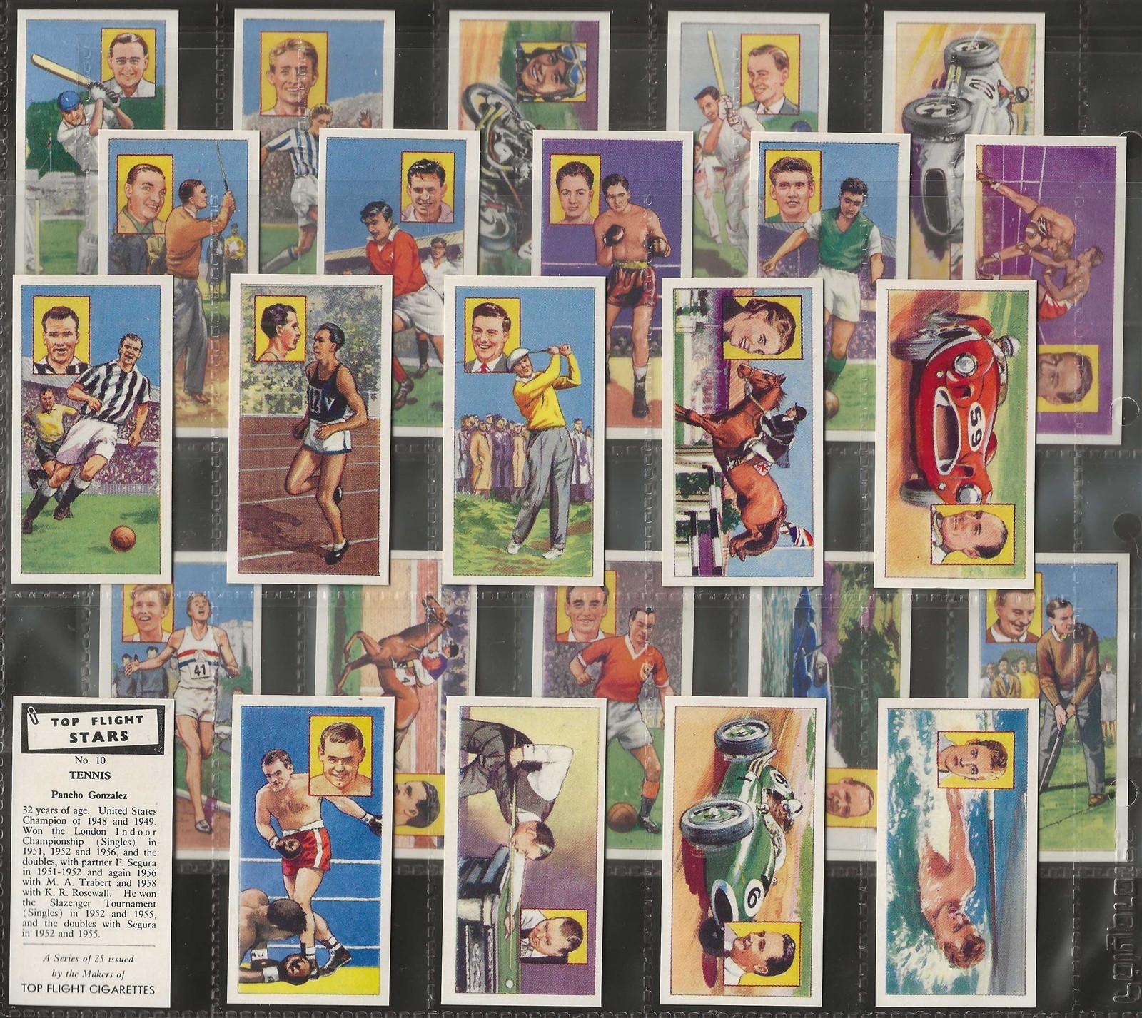 TOP FLIGHT-FULL SET- TOP FLIGHT STARS 1960 (SPORT 25 CARDS) ALL SCANNED