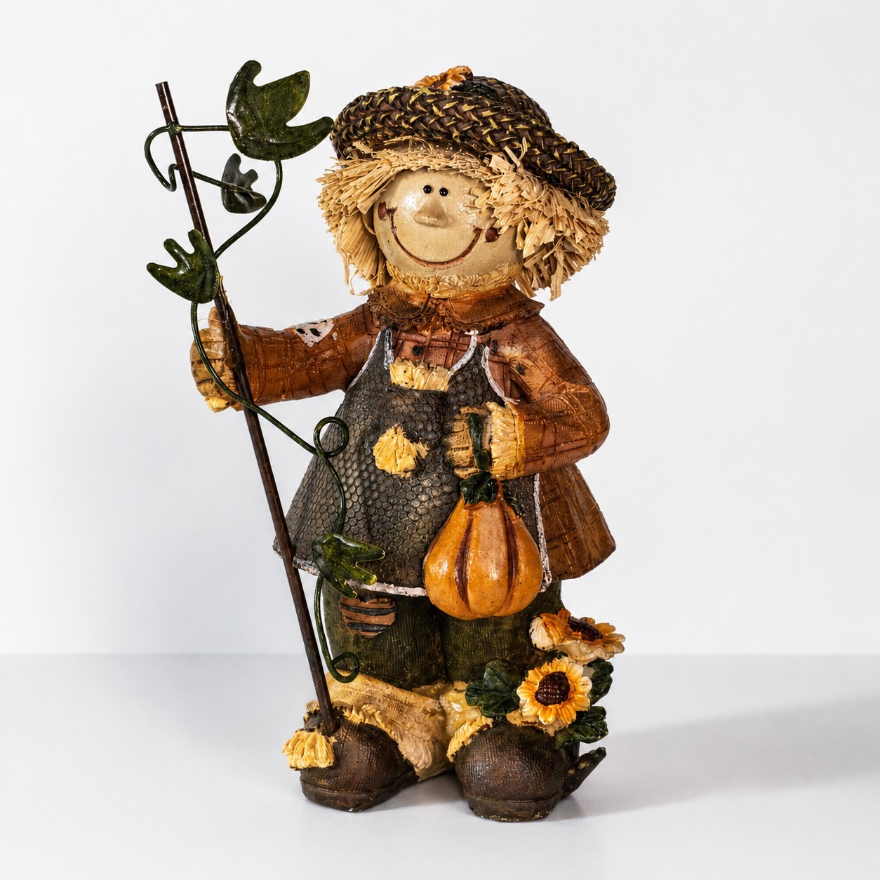 Vtg Fall Harvest Scarecrow Figurine Pumpkin Sunflower Garden Shelf Decor Vtg Fall Harvest Scarecrow Figurine Pumpkin Sunflower Garden Shelf Decor