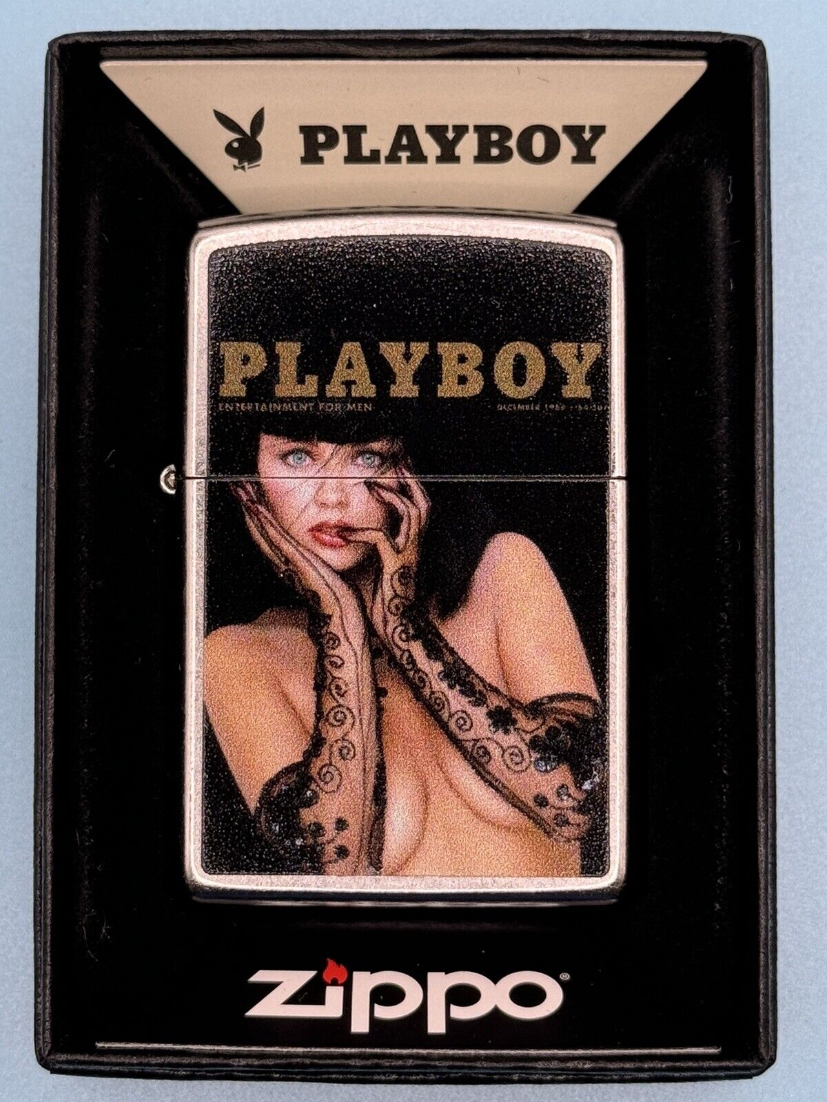 Vintage December 1988 Playboy Magazine Cover Zippo Lighter NEW In Box Rare Pinup